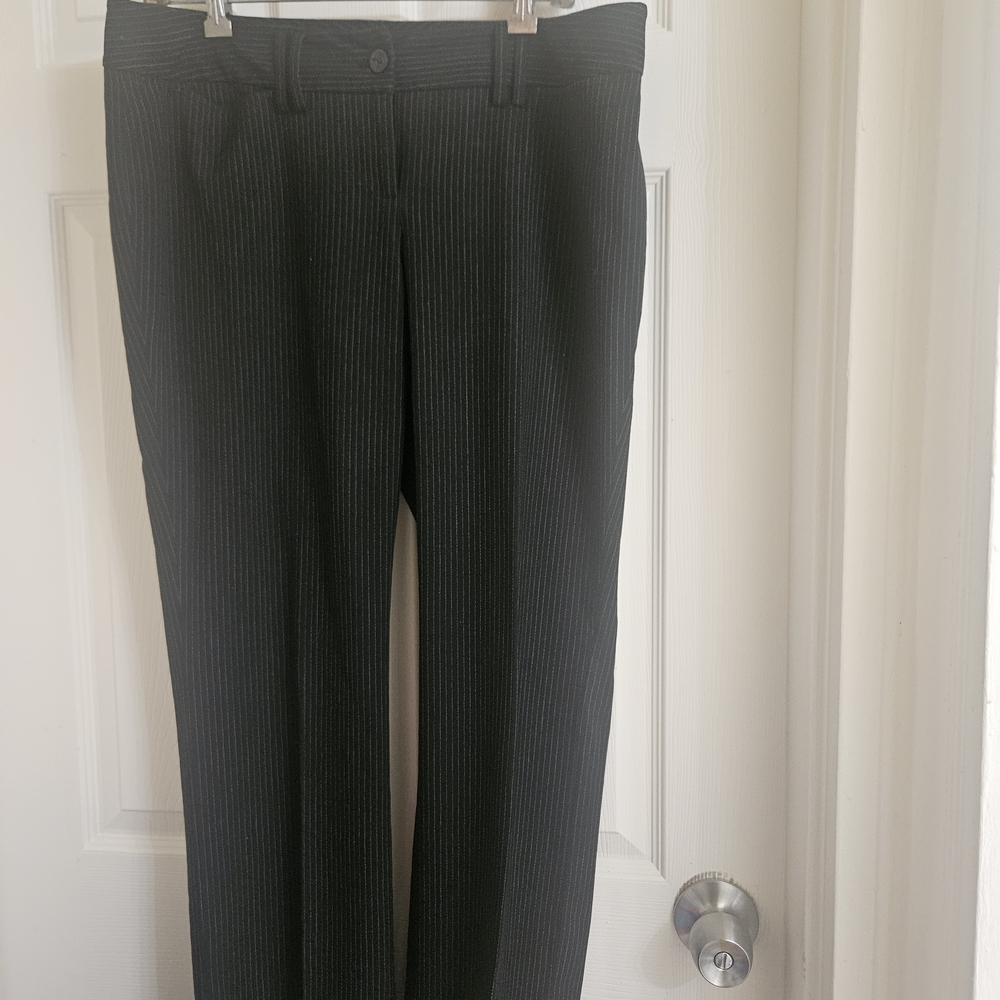 WomensBlack Pinstripe Dress Pants - Classic Professional Style